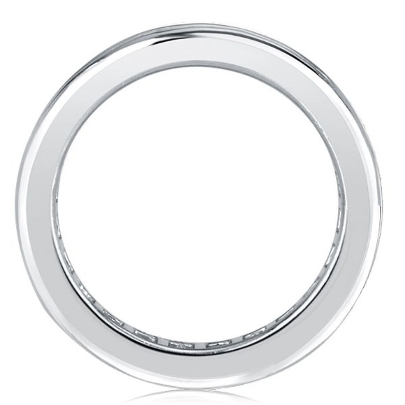 Asscher Cut White Sapphire Eternity Wedding Band For Women - Picture 3 of 6